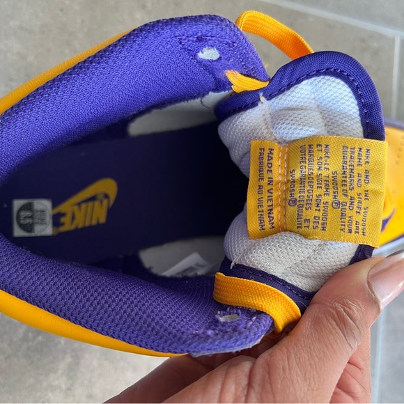Nike Dunk High Retro Lakers Sneakers Men’s Size 8.5 Good Condition - Picture 6 of 9